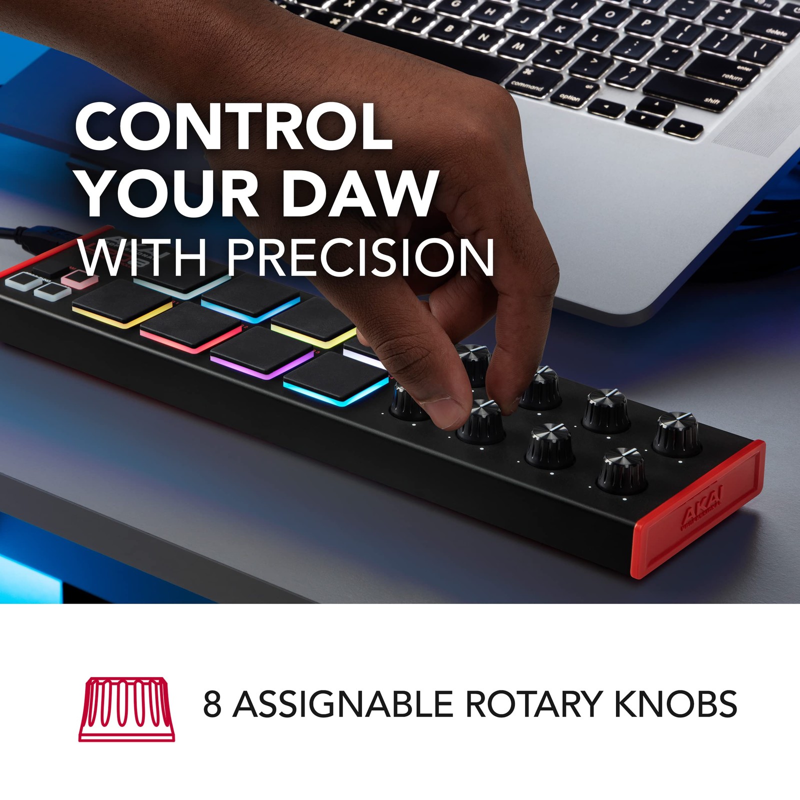 Professional LPD8 - USB MIDI Controller with 8 Responsive RGB MPC Drum Pads for