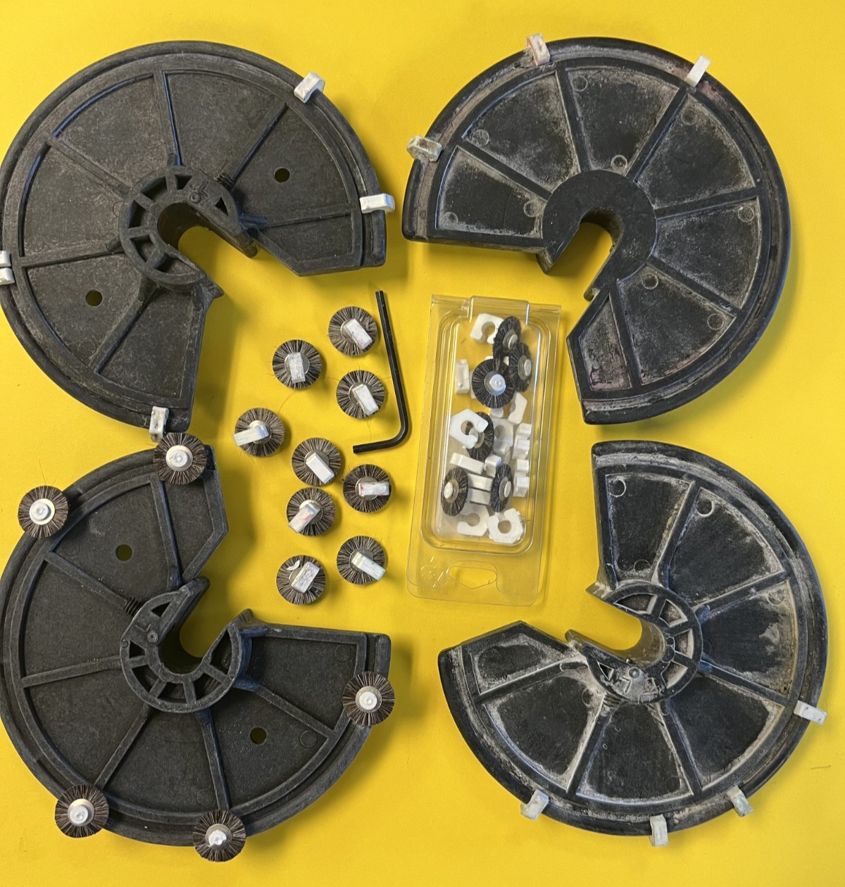 AB Dick parts "No-Mark" Star wheels for 9800 w/attachments, 2 sets, (4 wheels)
