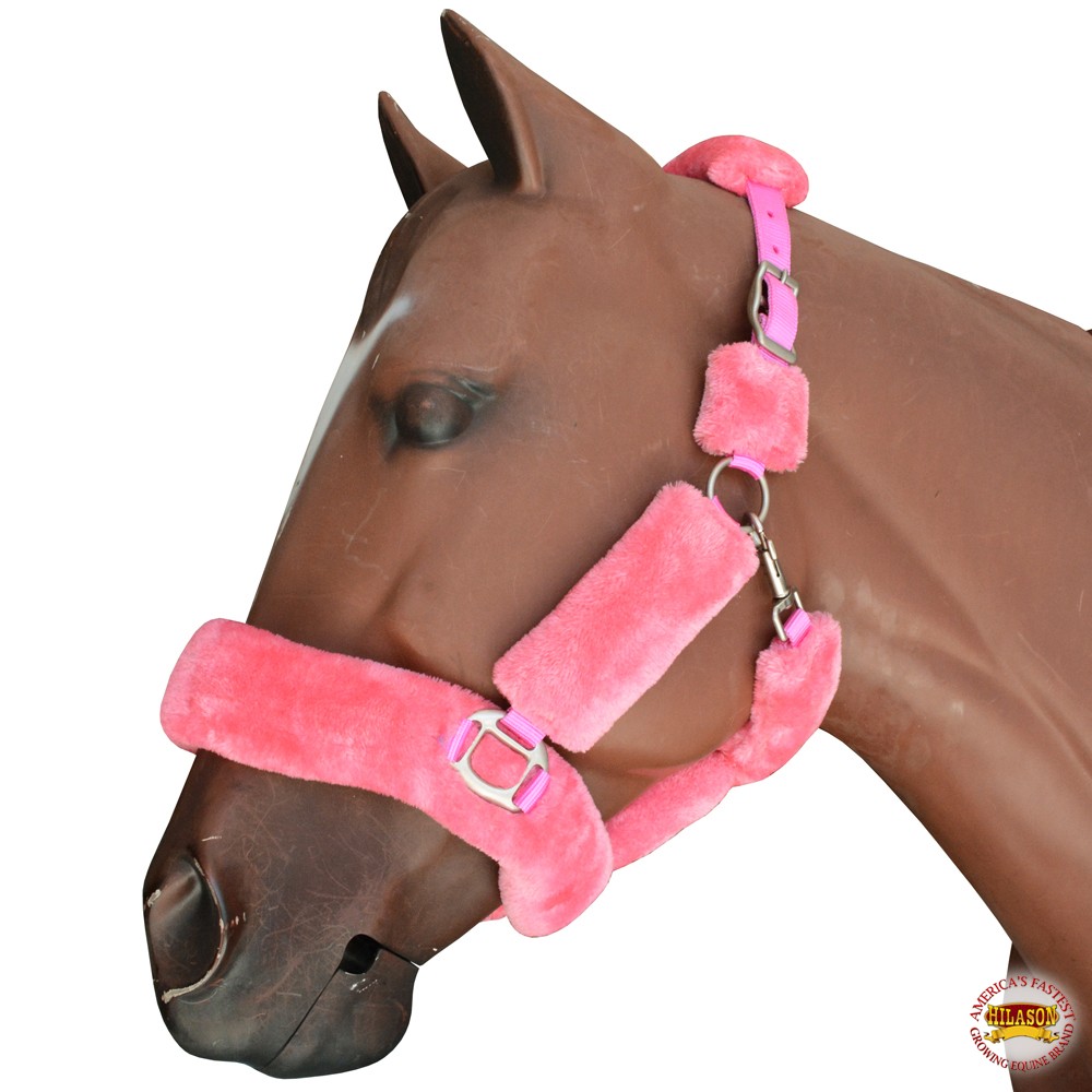 HILASON Comfort Fleece Nylon Horse Halter Pink | Western Halters for Horses