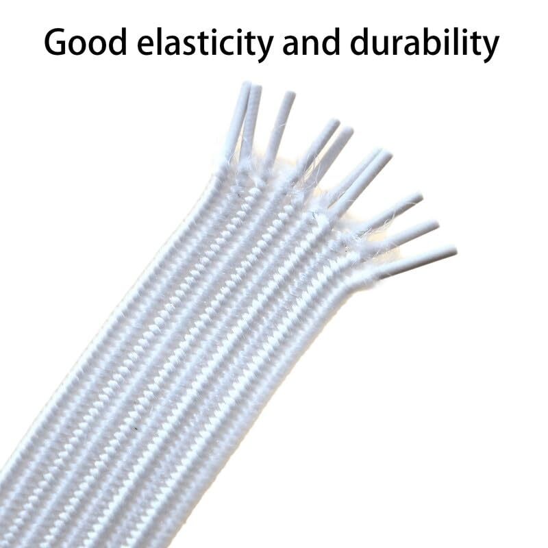 1 Roll White Elastic CordedThin Elastic90m ElasticFlat Cord for Sewing Clothi...