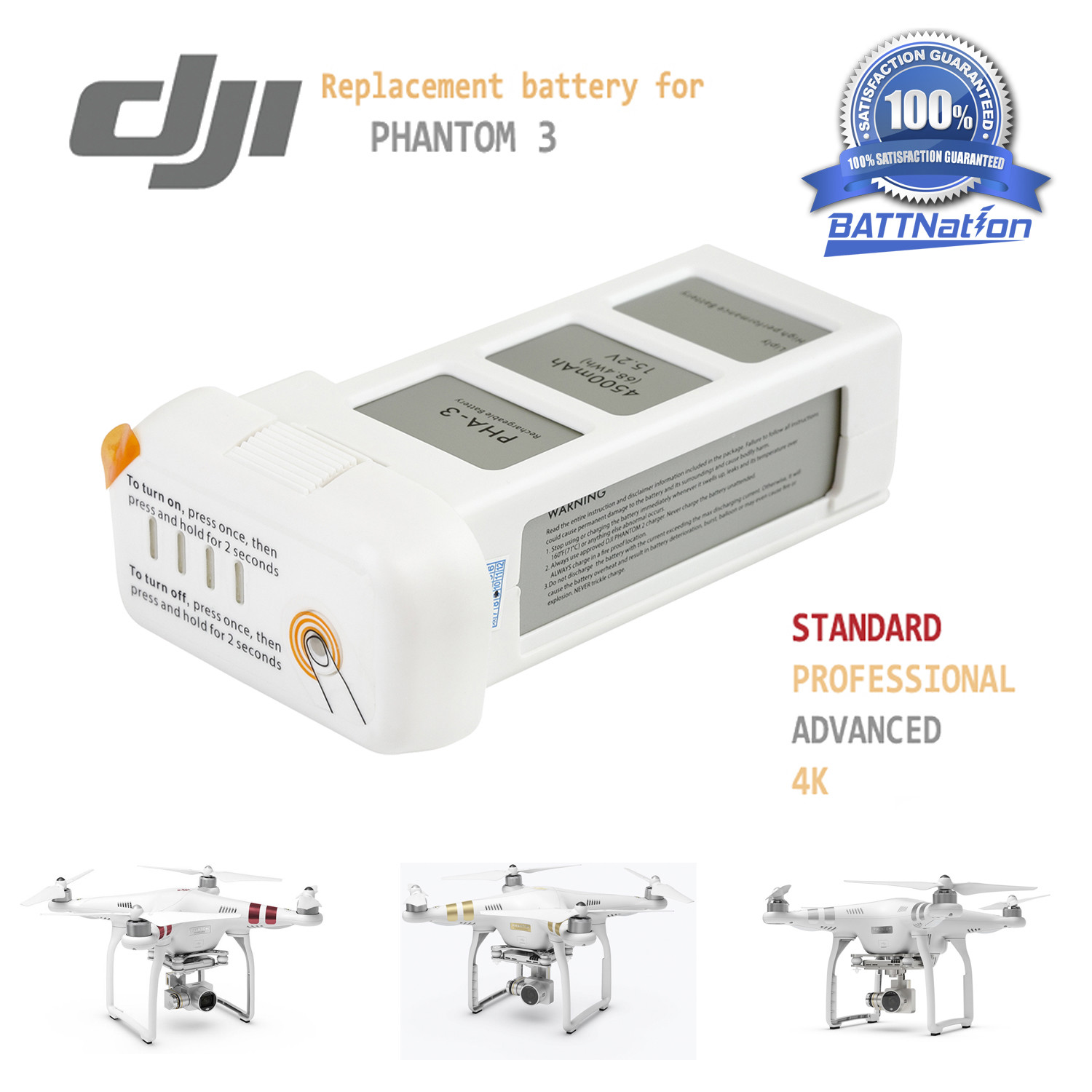 DJI Phantom 3 Professional Advanced Intelligent LiPo Replacement Battery