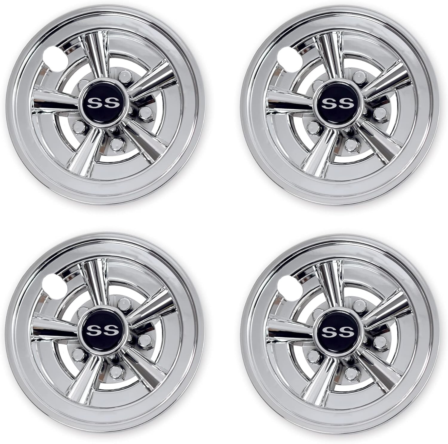 NOKINS Golf Cart SS Wheel Covers Hub Caps for Most Golf Carts 8 inch(Set of 4)