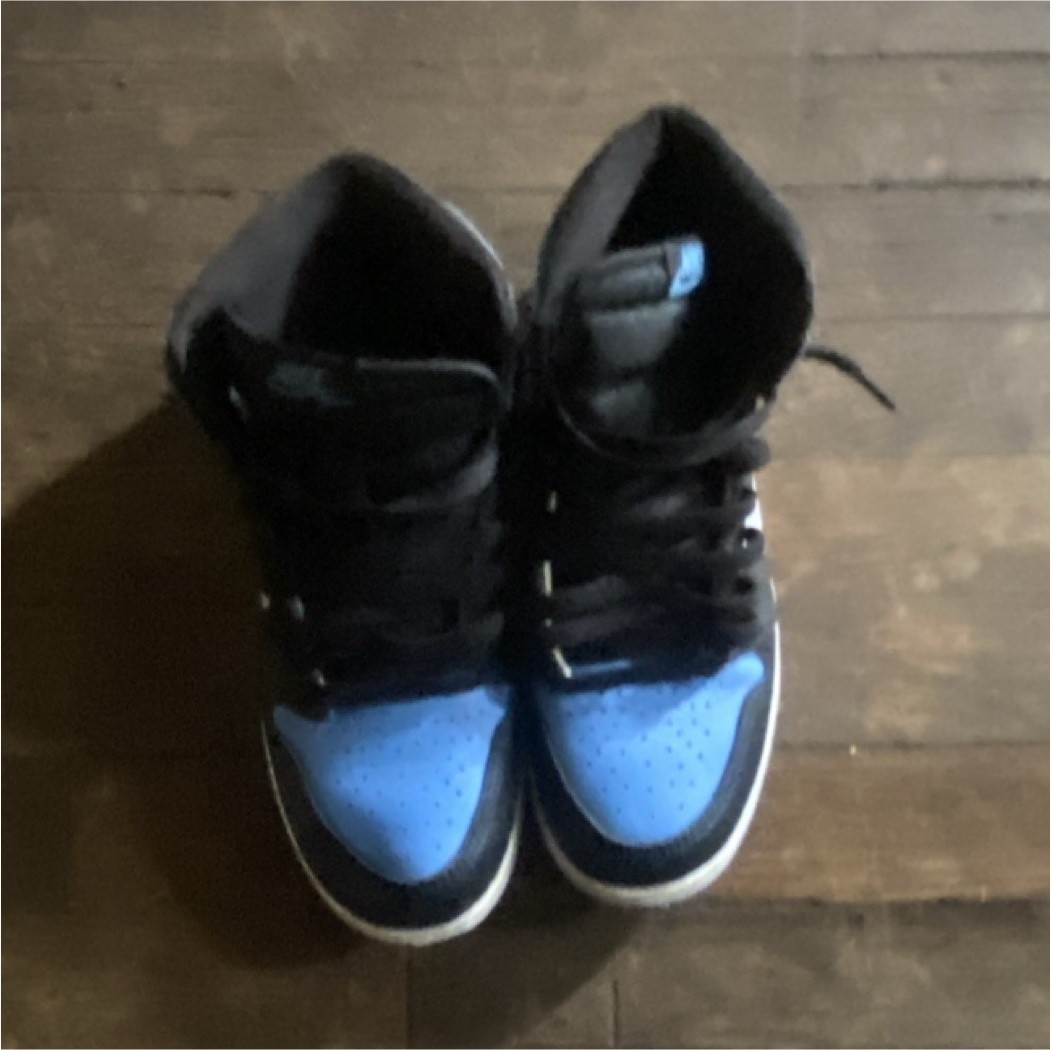 Nike Unisex High Top Lace-Up Athletic Sneakers Colorblock Black Blue White
