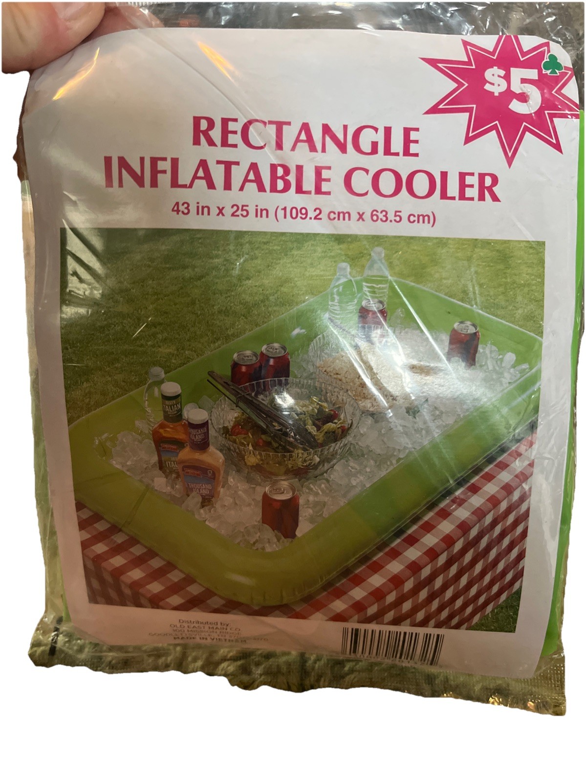 Rectangle Inflatable Cooler 43“ X 25“ Green  Outdoor Party Supply New