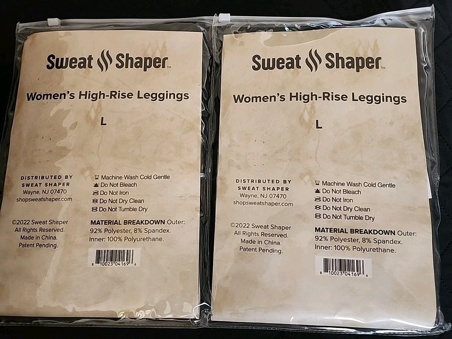 NIP Lot of 2 -Sweat Shaper Women's High Rise Leggings -Black-Large
