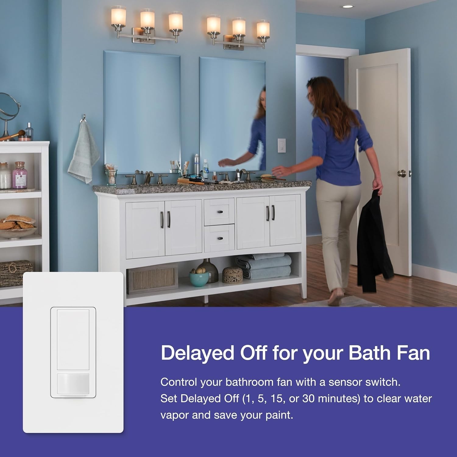 Motion Sensor Light Switch, 2 Amp Single Pole, for Any Bulb | Auto On/Auto Of...