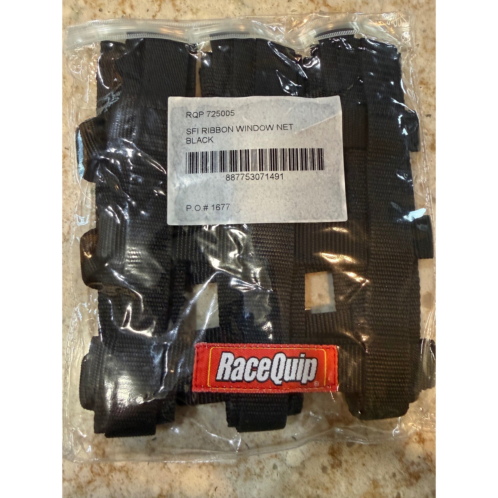 RaceQuip RQP 725005 SFI Ribbon Window Net Black Racing Safety SFI 27.1 June 2024