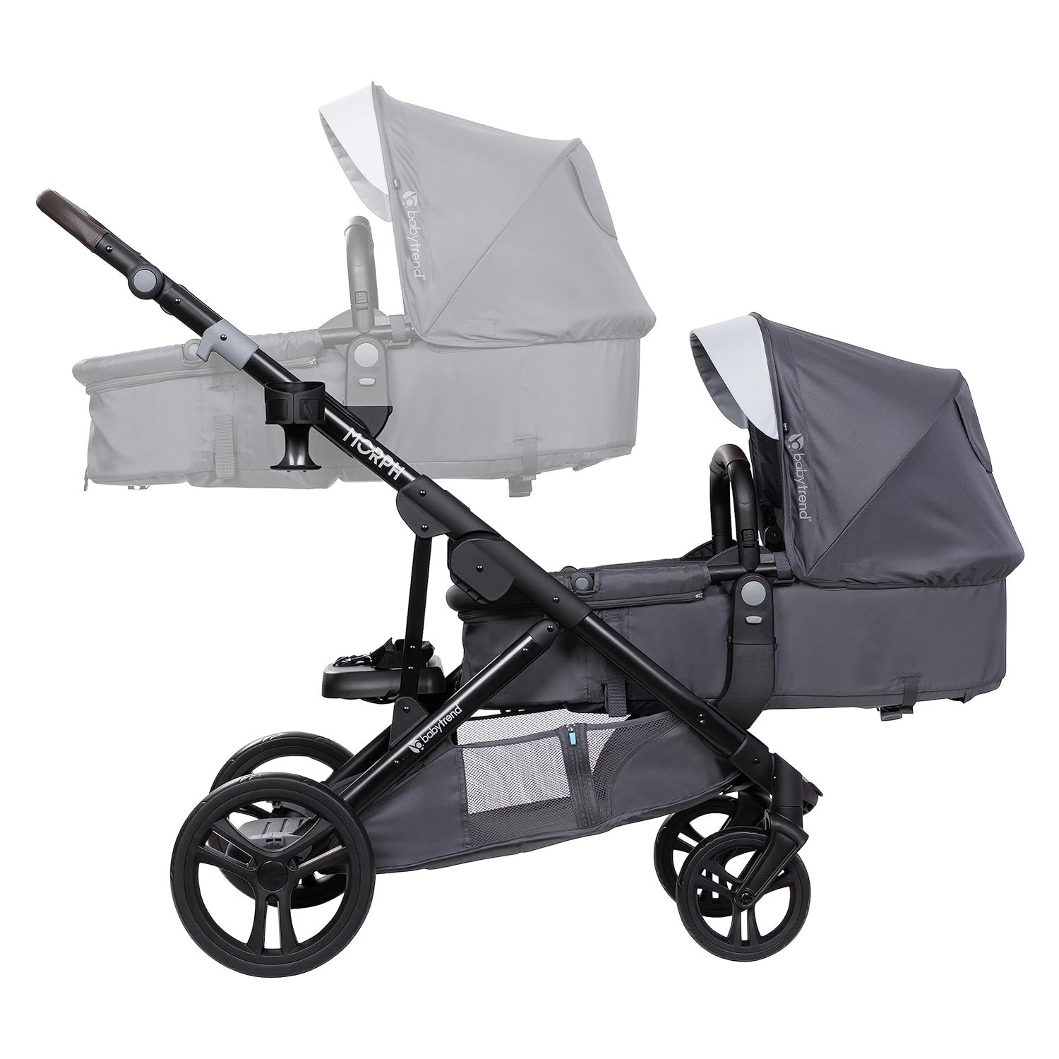 Morph Single to Double Stroller Second Seat, Dash Grey