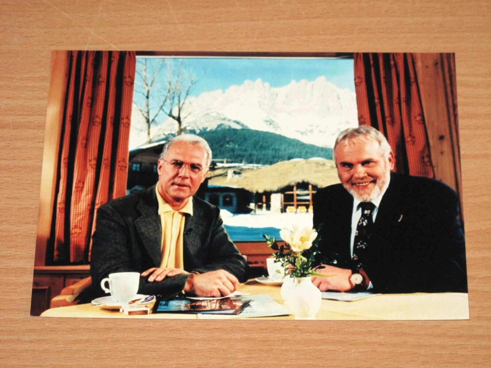 Franz Beckenbauer & Gunther Emmerlich Original Press Photo From 1998 17 x 12
