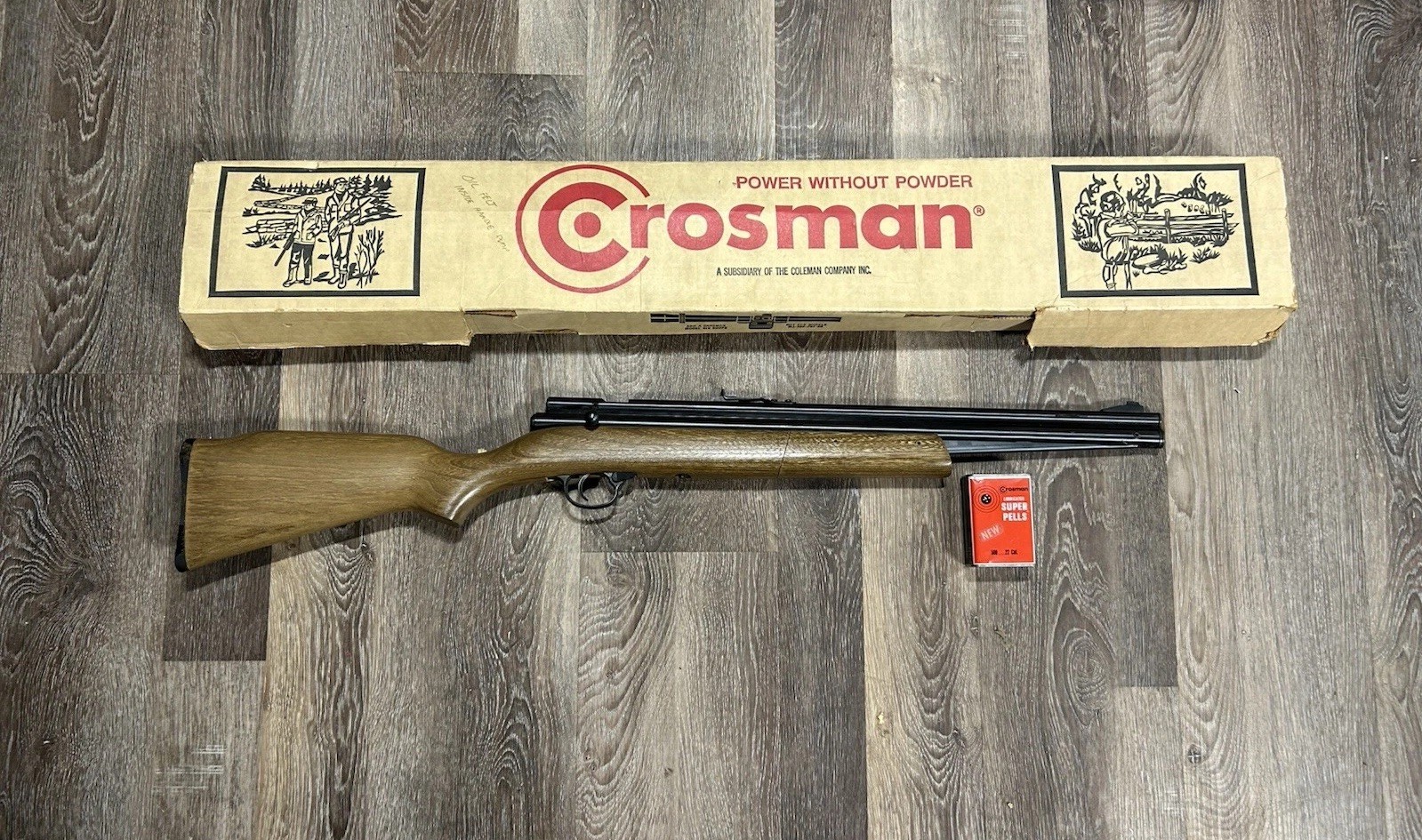 Crosman Model 1400 .22 cal Pellet Air Gun Vintage Working And Firing With Og Box