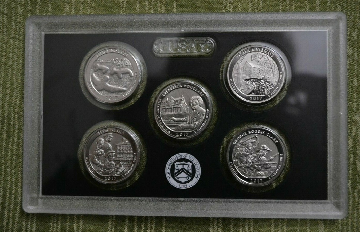 2017 S Enhanced 5 Coin America the Beautiful Quarter Set from 225th Anniversary