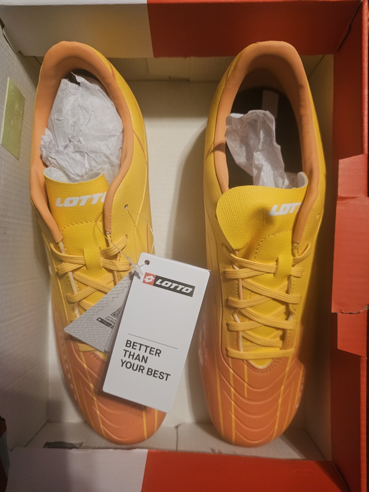 LOTTO SOLISTA 700 IX FG SOCCER Cleats Mens Sz 11 CX3 221357 Flashy Yellow/Orange