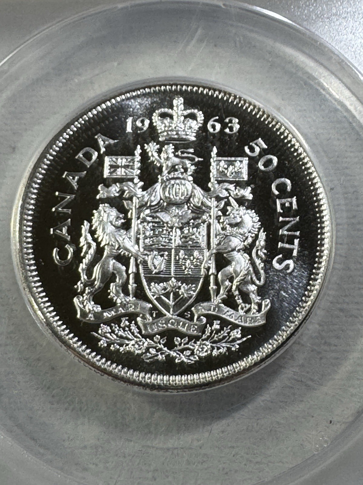 1963 Canada 50 Cents Silver Coin Proof Like Graded MS 67 Cameo by ANACS
