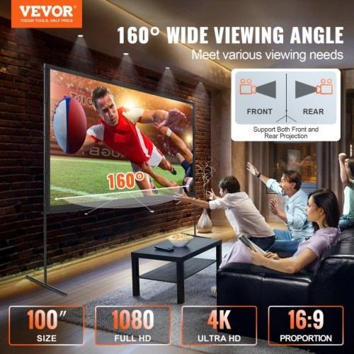 Projector Screen with Stand 100 inch 169 4K 1080 HD Outdoor Movie Screen