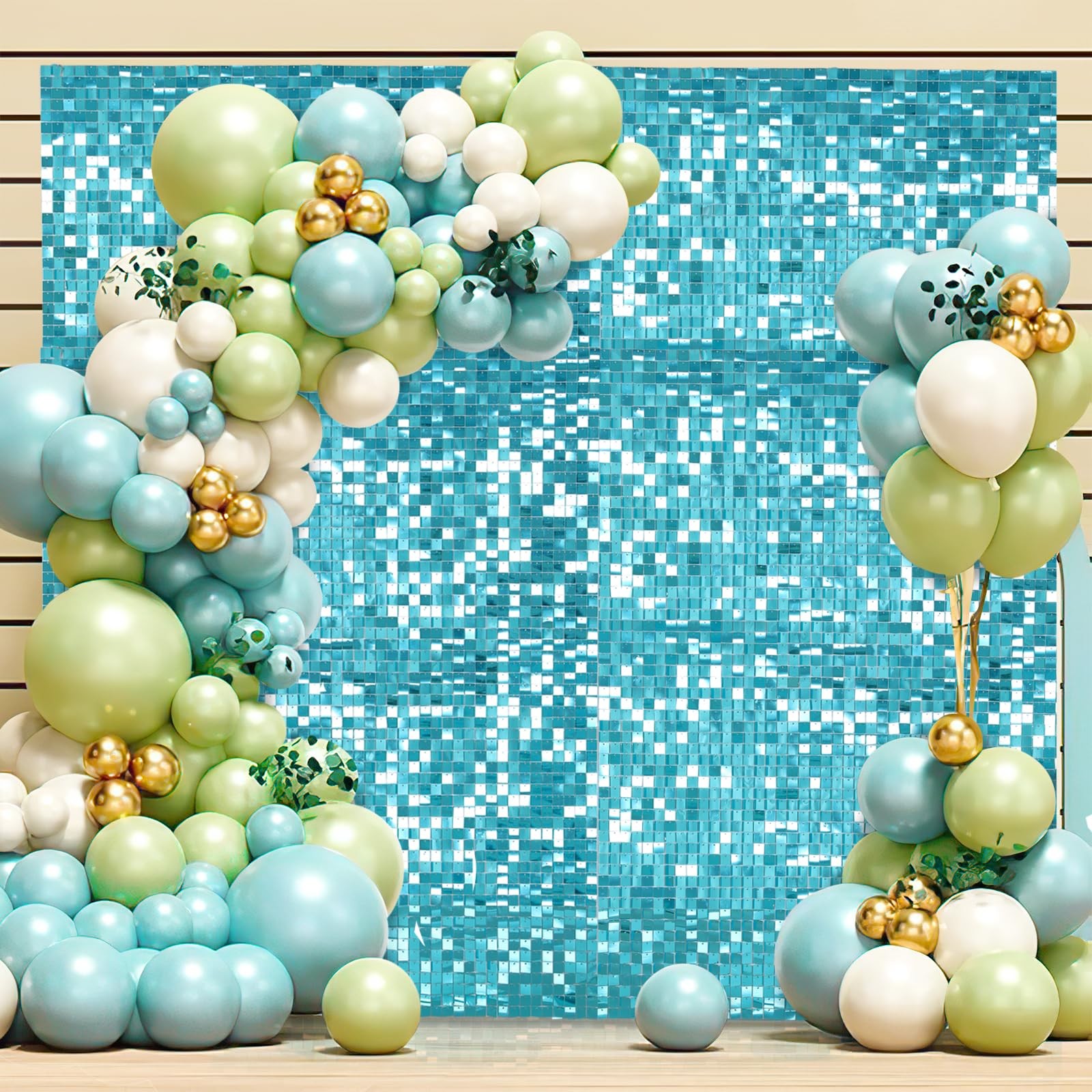 Shimmer Wall Panel Backdrop Baby Shower Backdrops Blue Glitter Photo Background