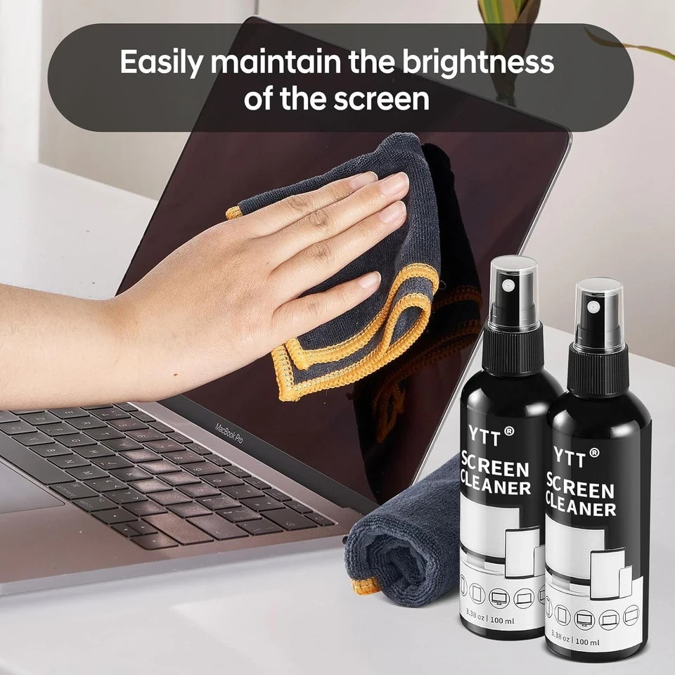 Screen Cleaner Spray Kit (2X) - TV Screen Cleaner Spray and Microfiber Cleaning