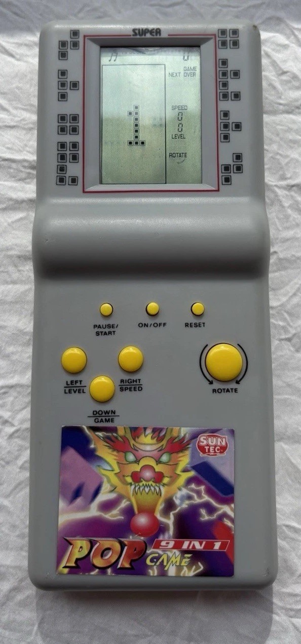 Vintage Sun Tec Pop 9 In 1 Game Handheld Video Game