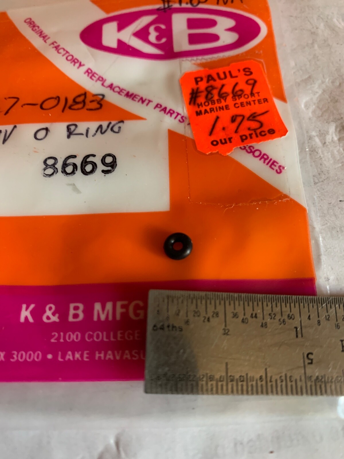 K & B Mecoa Engines Needle Valve “O” Ring # 8669 NOS HTF