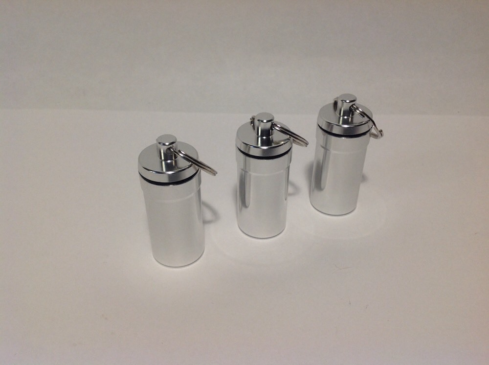 (3) Tornado Waterproof Key Chain Pill Case Fob Heavy Duty Lightweight