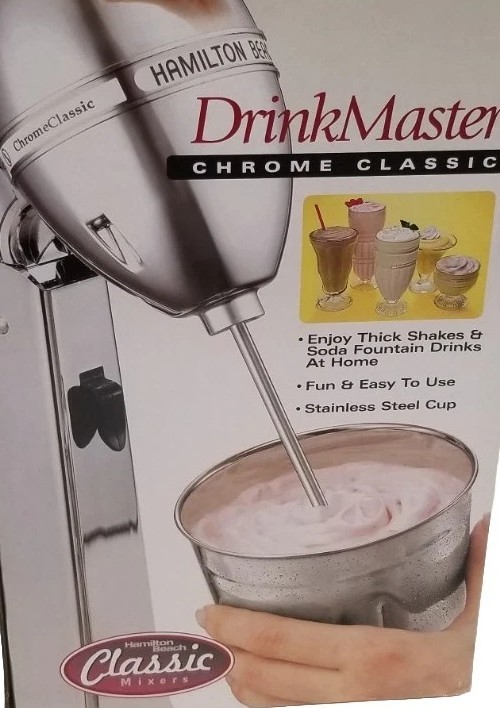 Hamilton Beach Drink Master Chrome Classic Mixer Stainless Cup 28 Oz 730C New