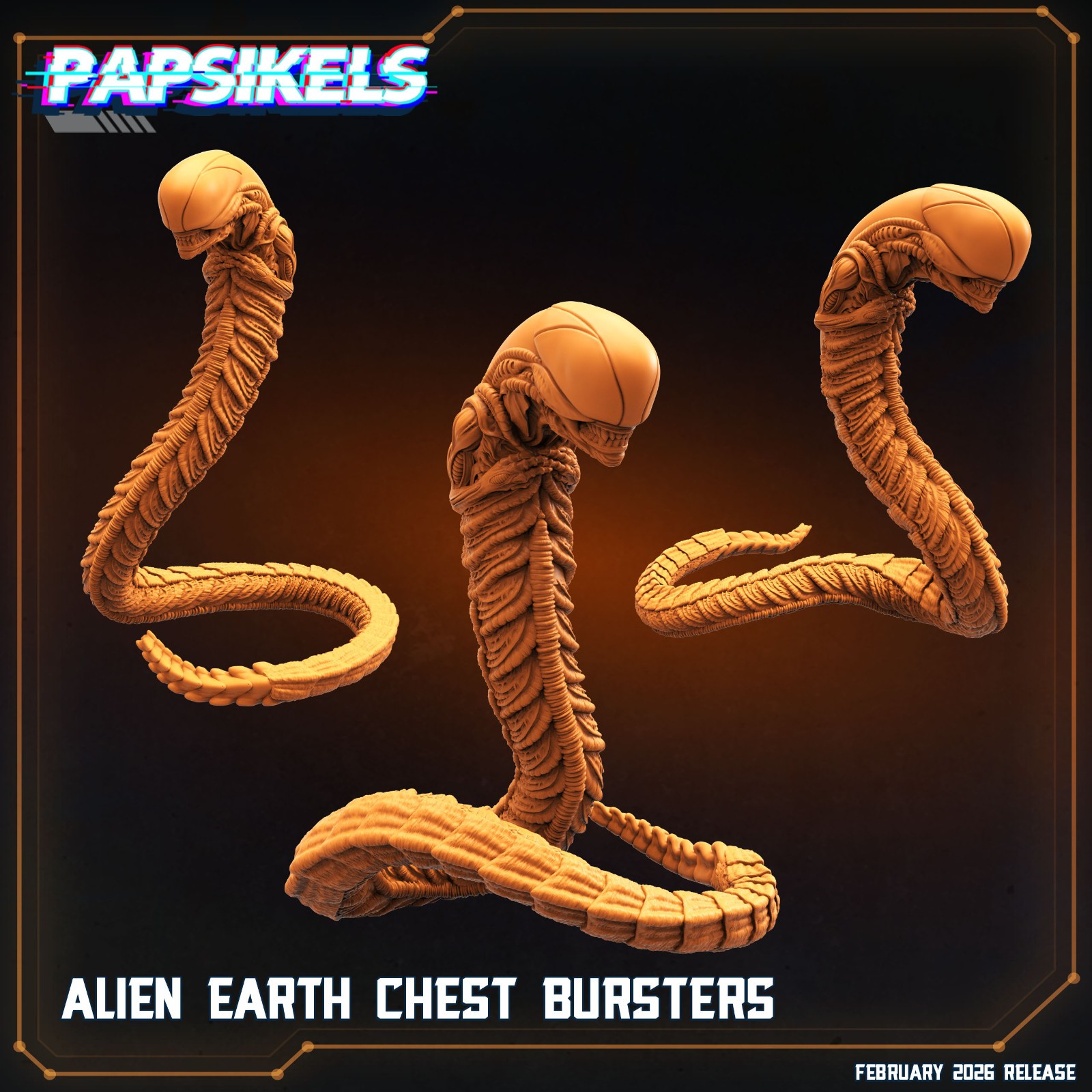 Alien Earth Chest Bursters Set Resin Miniatures Papsikels Sci-Fi Horror