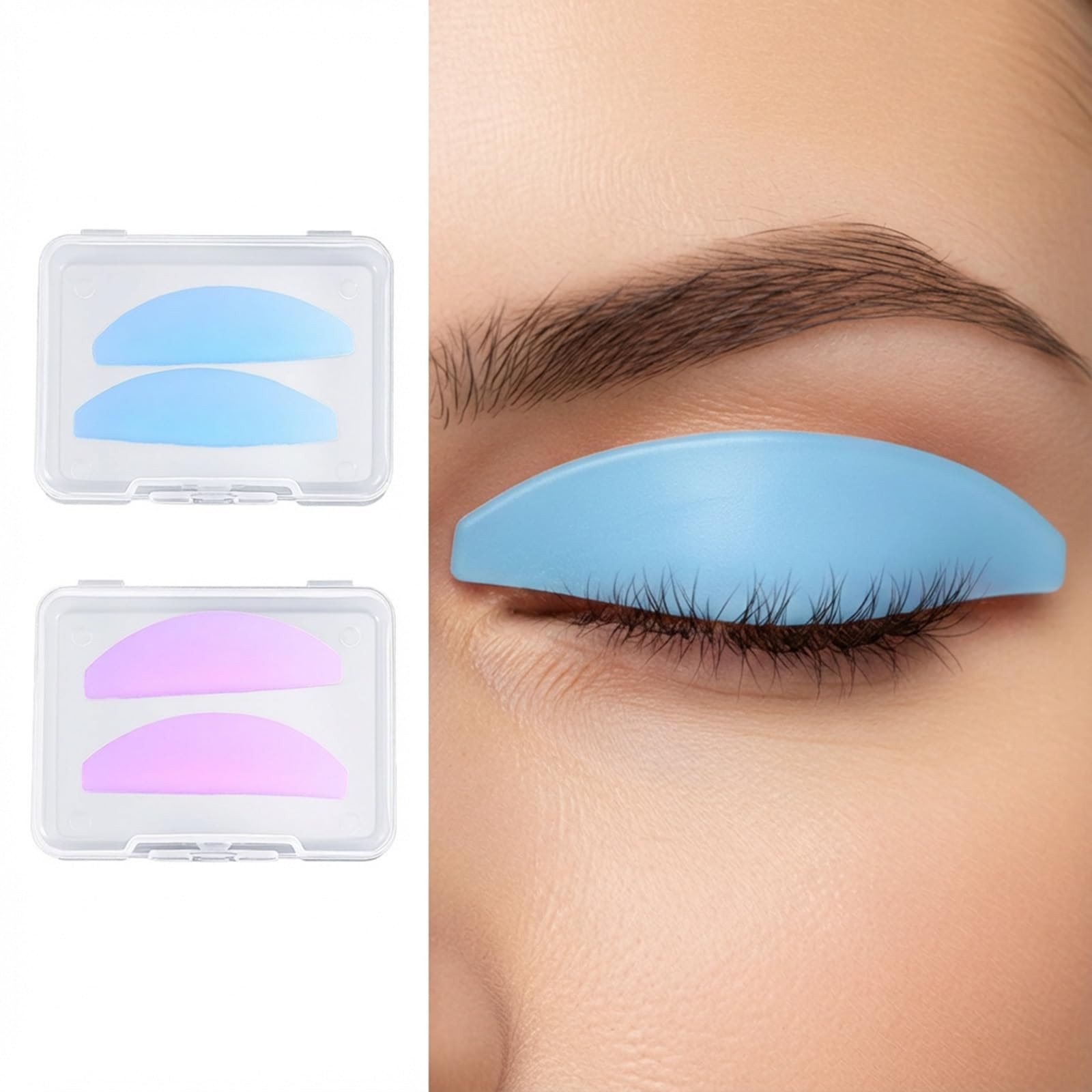 4Pcs Lash Lift Shields Flat Korean Pads Super Sticky Pink Blue