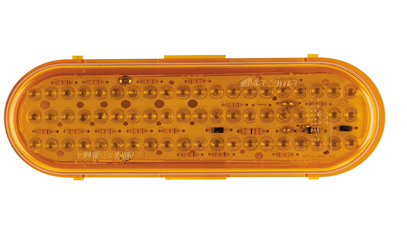 Maxxima Stop/Tail/Turn Light, 60 LED, Amber, Oval Red  M63100Y