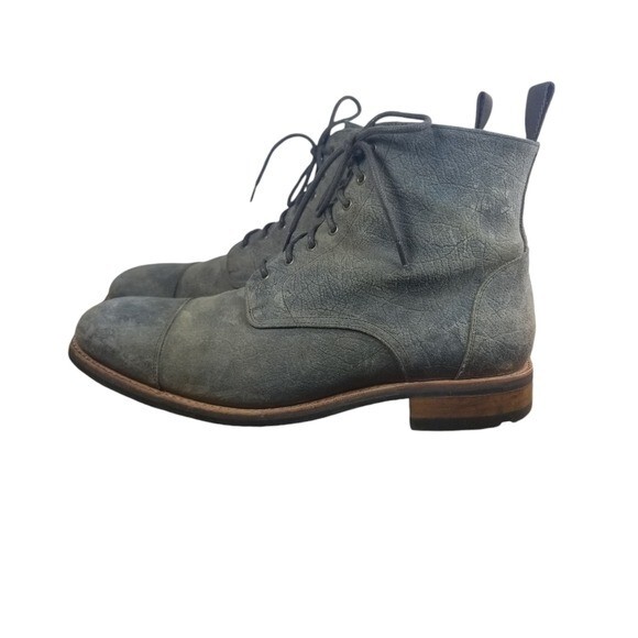 Taft The Dragon textured leather cap toe combat ankle boots 10