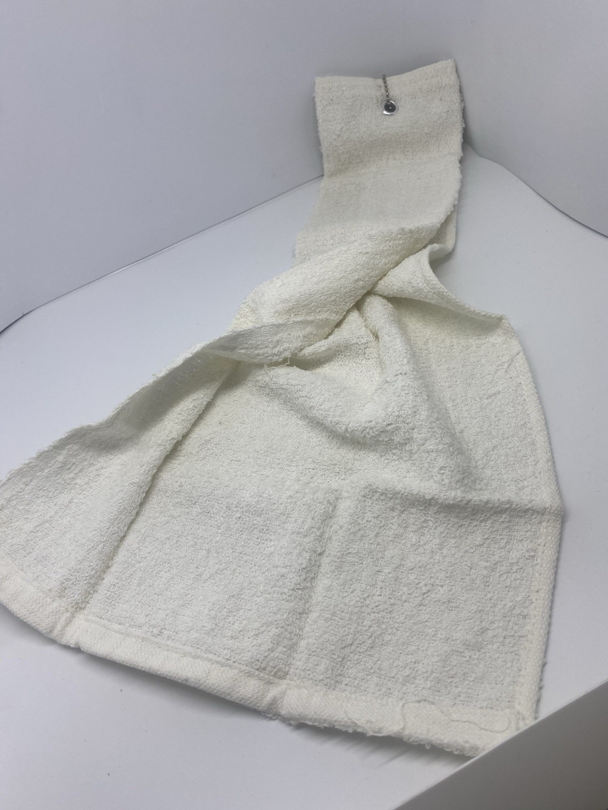 4 Pack Bowling Towels 10x18 Tri-Fold With Chain All White Cotton Free Shipping