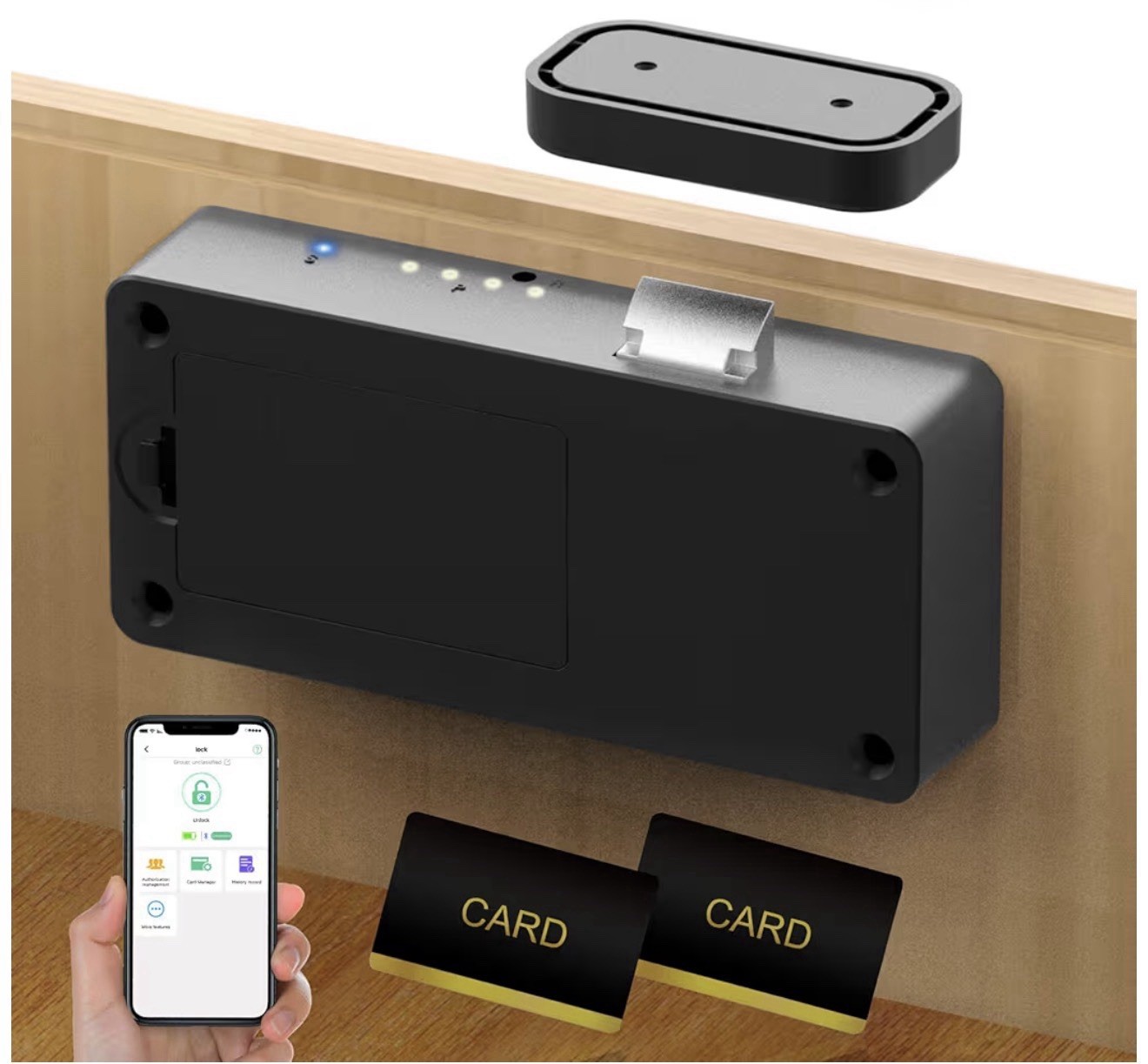 Smart Hidden Cabinet Lock No-Drill Adhesive Baby Proof Child Safety Lock NEW