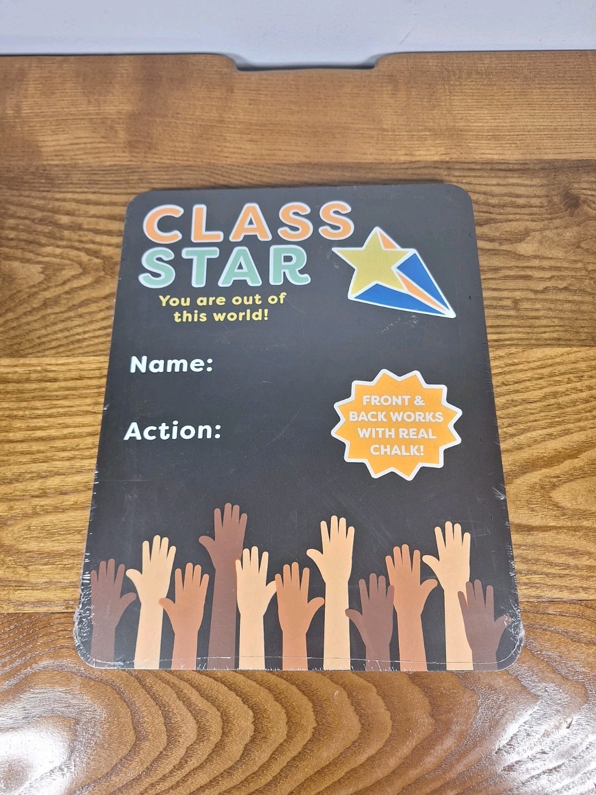 CLASS STAR 11.5" x 9" Reversible School Chalkboard Printed Front & Blank Back