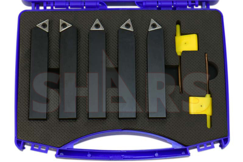 SHARS 5PC 3/4" INDEXABLE TURNING TOOL BIT + INSERTS + CERTIFICATE Save $72.90 P]