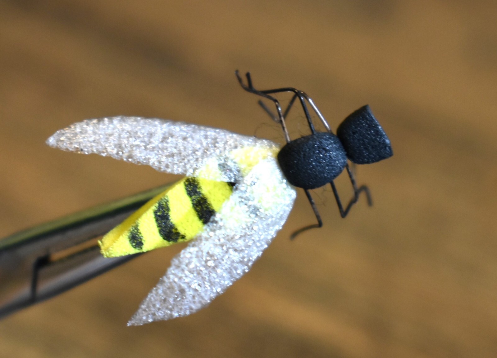 Black & Yellow WASP Terrestrial Fly Fishing Flies, 1 Fly, U Choose Size