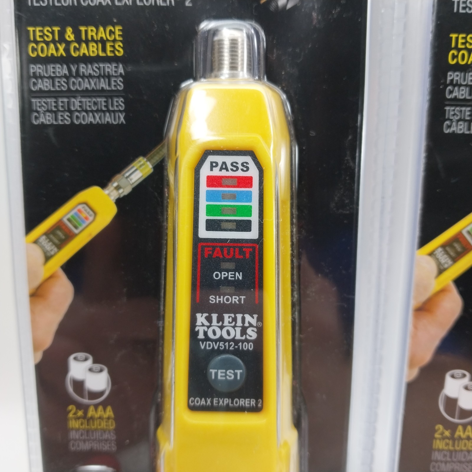 2x KLEIN TOOLS VDV512-100 Cable Tester, Coax Explorer® 2 Tester with Batteries