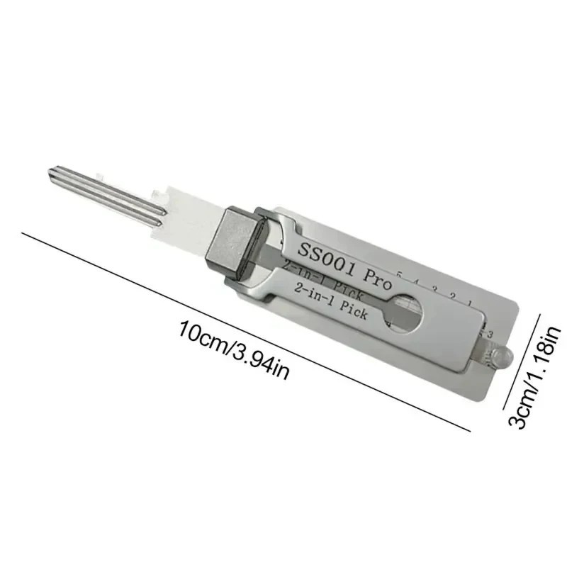 2-in-1 Stainless Steel Key Decoder SS001 PRO Lock Decoder Repair Tools-(1pc)