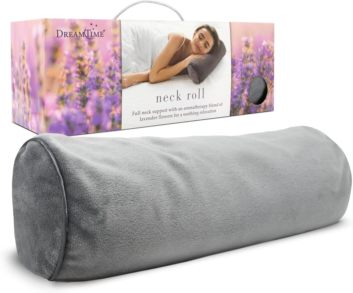 Neck Roll Pillow, Buckwheat Filling, Soothing Lavender Scent, Neck Pillow for Gr