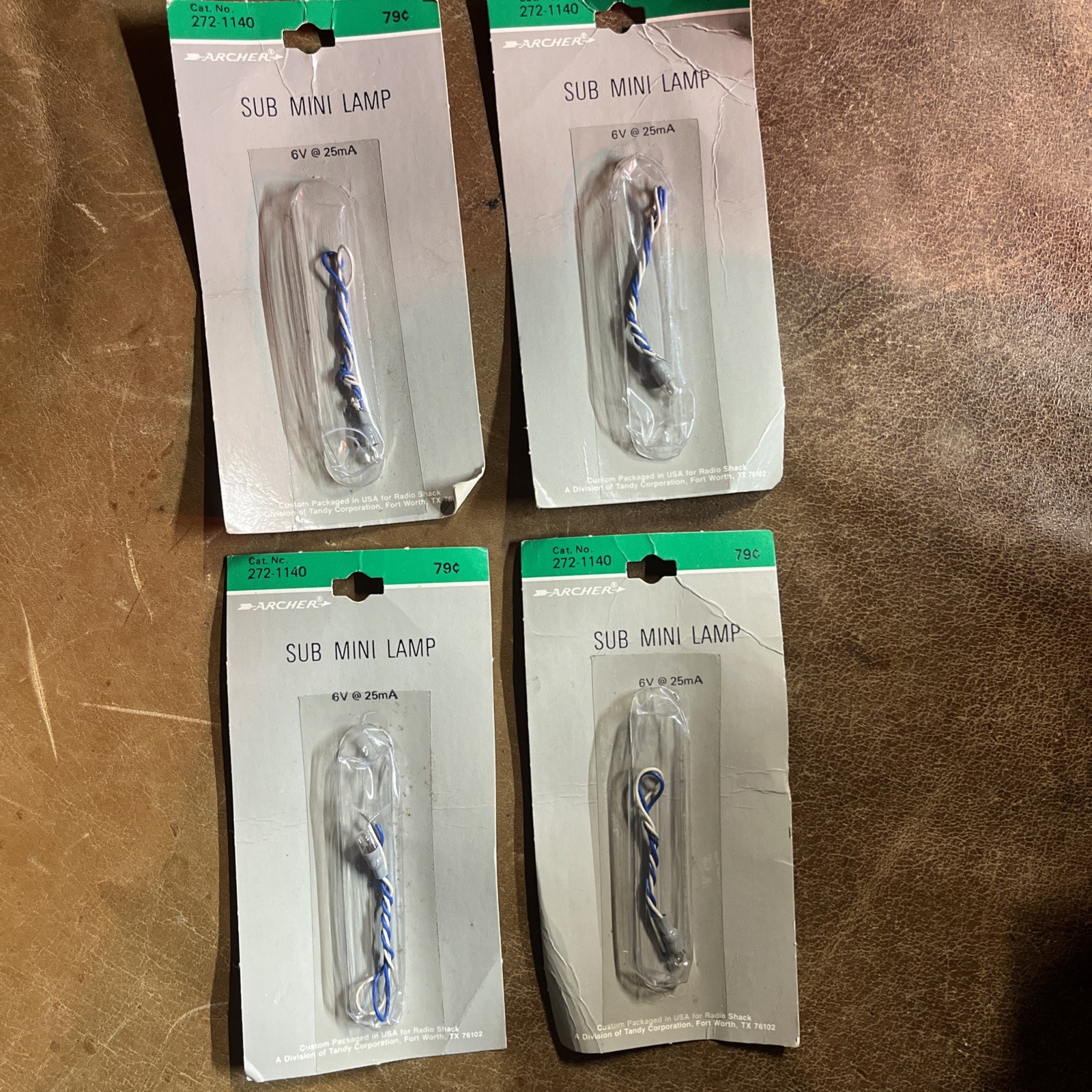Lot of 4 Vintage NOS Archer Sub Mini Lamp 6v 25mA RadioShack Sealed