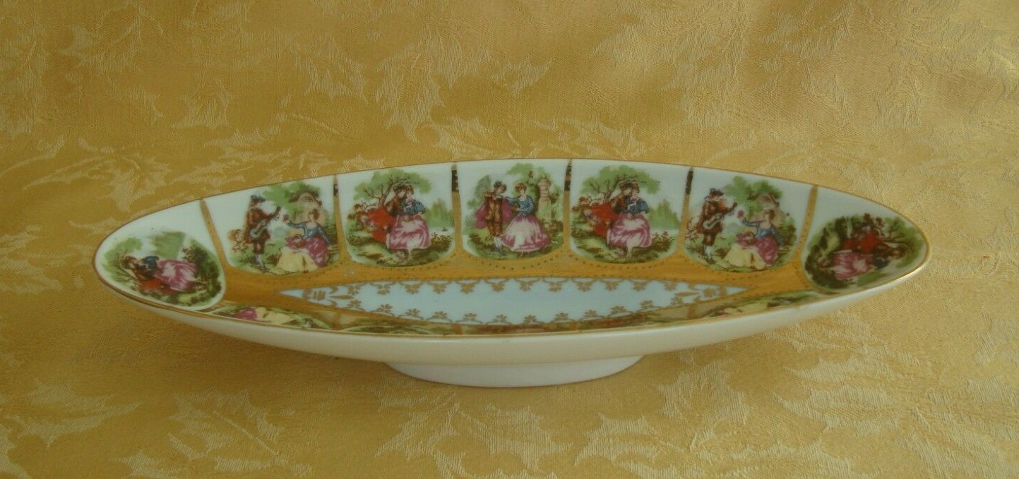 Arnart Creation Japan Victorian Couple Oval Trinket Dish Beehive 55/1102