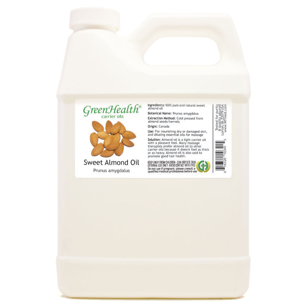 32 fl oz Sweet Almond Oil (100% Pure & Natural) Plastic Jug - For Skin & Hair