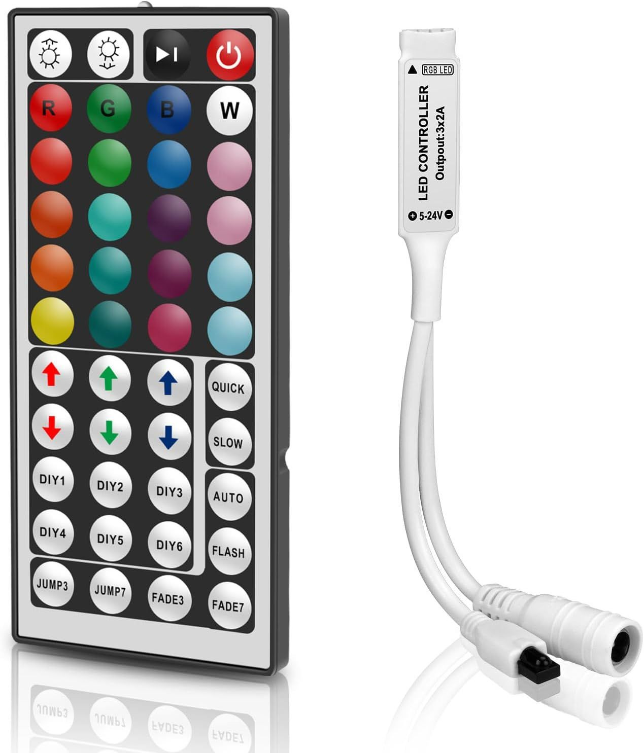 VIPMOON 44 Key IR RGB LED Strip Light Remote Blue,Green,Multicolored,Red