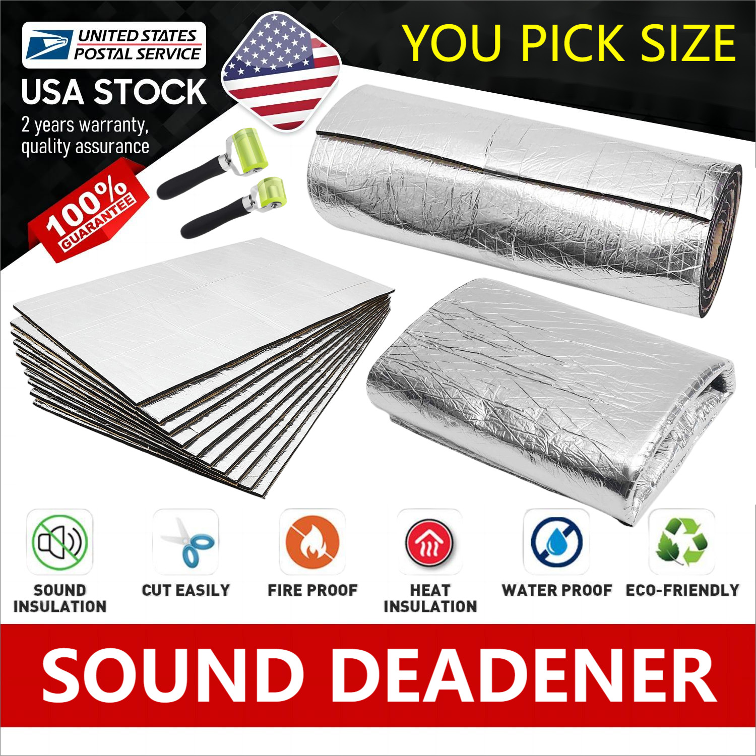 High Density Foam Sound Deadener Auto Heat Shield Noise Reduce Mat Autohesion