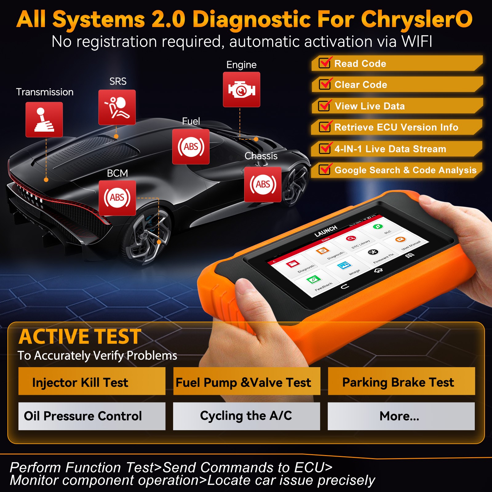 LAUNCH X431 Creader Elite V2.0 for Benz Bidirectional Diagnostic Tool Scanner US