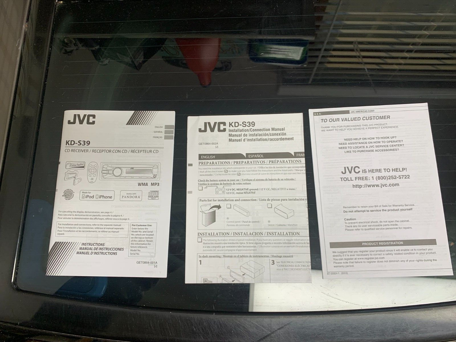 JVC KD-S38/KD-S28 CD User Instruction Manual & Installation Manual