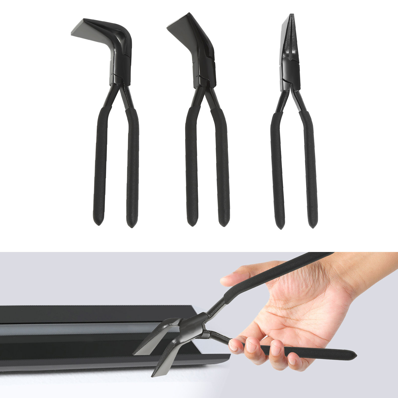 3 Pieces Sheet Metal Pliers Set Straight 45°&90° Hand Seamers Sheet Metal Tools