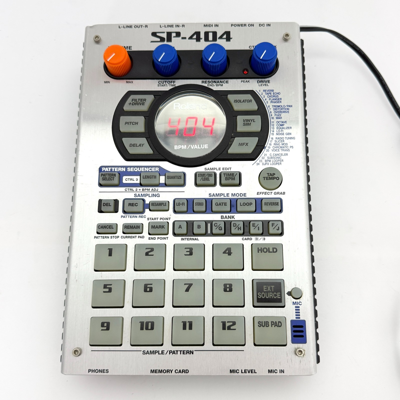 Roland SP-404 Portable Linear Wave Sampler Used w/Adapter + SD Card #0137