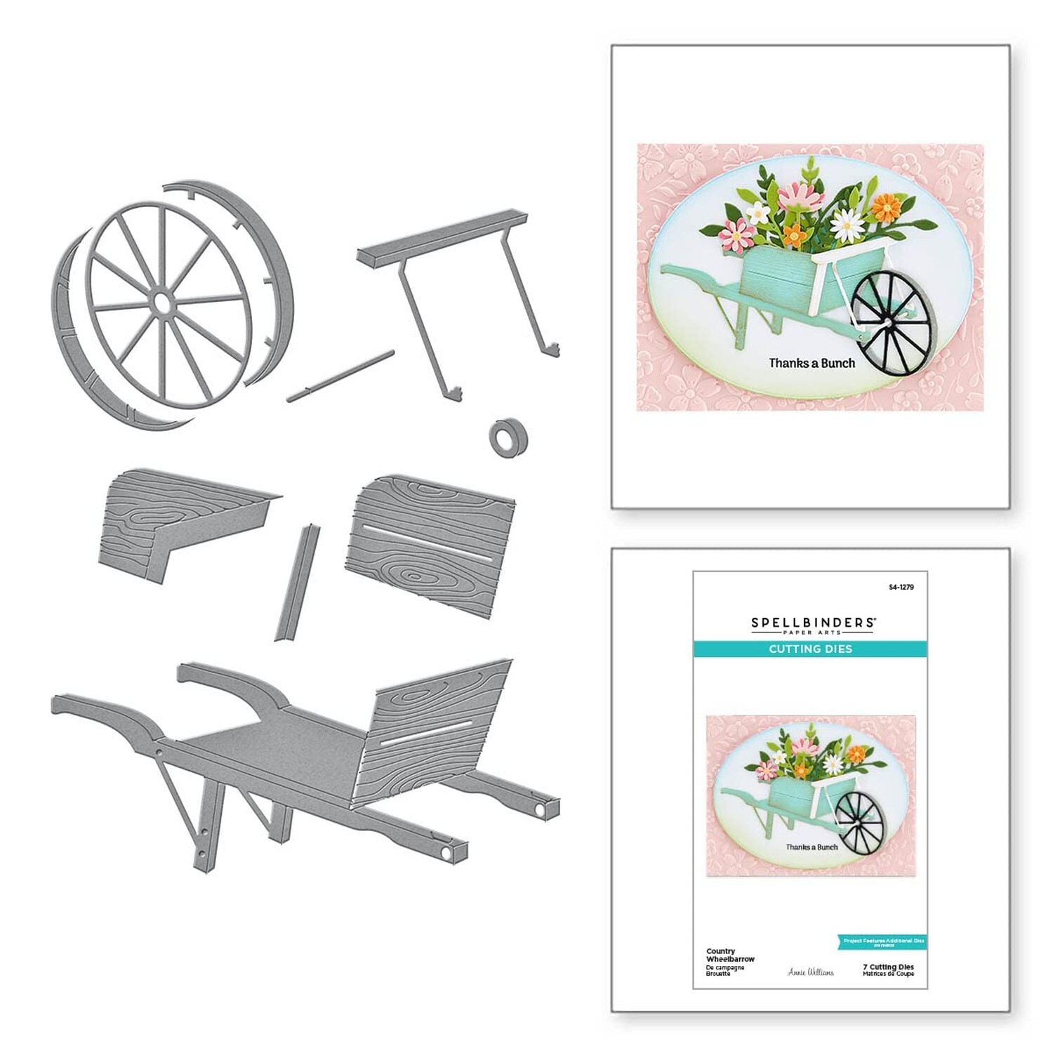 Spellbinders Country Wheelbarrow by Annie Williams Etched Dies, Metal