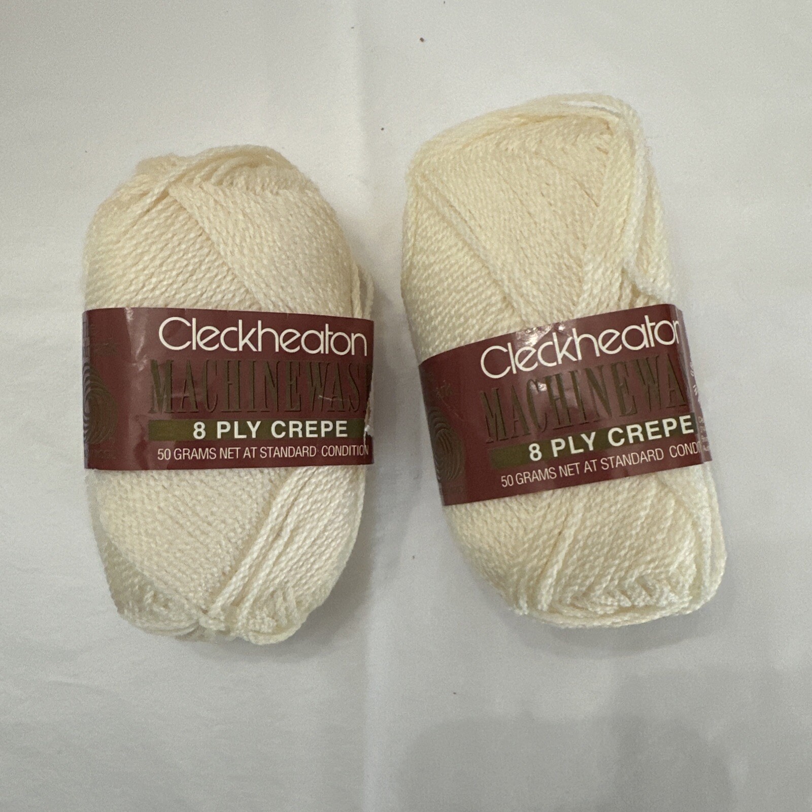 2 Skein Cleckheaton Machinewash 8 Ply Crepe Yarn  Wool Ivory Color # 3
