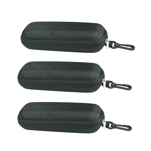 Unisex Semi-Hard Shell Eyeglasses Cases(3 Pack), Protective Case For Blcak