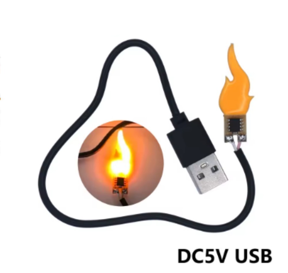 LED Candle Light And USB interface DC 5V 2200K Edison Flame Filament Birthday Pa