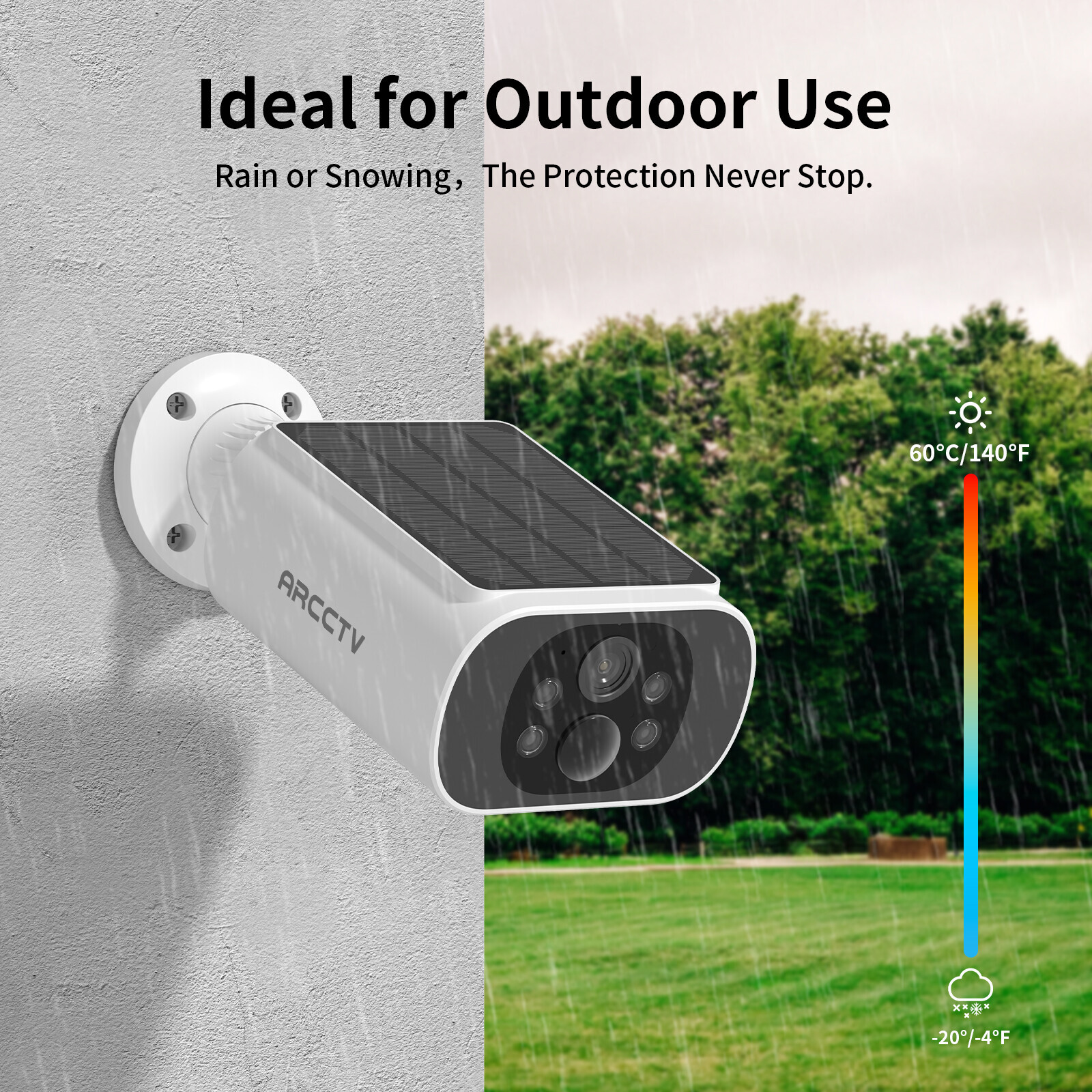 Solar Security Camera System Wireless Battery Powered WiFi Audio Camera IR Night